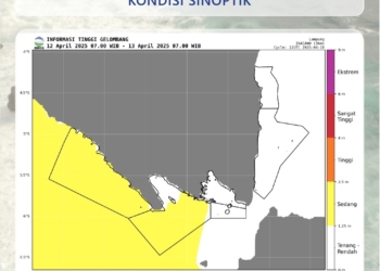 Badan Meteorologi Klimatologi dan Geofisika (BMKG) menyampaikan waspada gelombang tinggi.