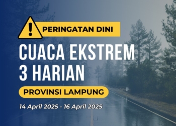 Badan Meteorologi Klimatologi dan Geofisika (BMKG) menyampaikan laporan tiga harian wilayah Lampung