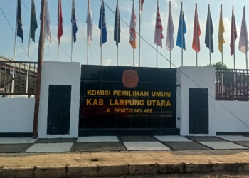 Wajah baru Kantor KPU Lampung Utara. Doc. Lampost.co/ Fajar Nofitra