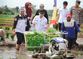 Gubernur Lampung, Rahmat Mirzani Djausal saat acara Gerakan Indonesia Menanam (Gerina), di Metro Timur, Rabu, 23 April 2025. Dok Adpim Lampung