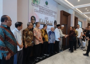 Rumah Sakit (RS) Urip Sumoharjo menggelar halal bihalal sekaligus rapat tahunan pemegang saham di Aula Urip Sumoharjo, Minggu, 20 April 2025. Lampost.co/Umar Robbani