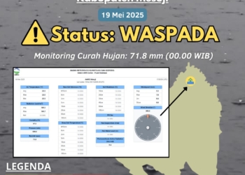 Badan Meteorologi Klimatologi dan Geofisika (BMKG) menyampaikan peringatan dini awas banjir wilayah Kabupaten Mesuji.