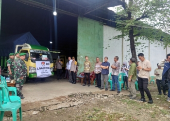 Pelepasan truk pengangkut distribusi logistik untuk PSU Pilkada Kabupaten Pesawaran. Dok