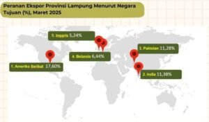 Amerika Serikat Jadi Negara Utama Tujuan Ekspor Lampung