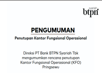Pengumuman Penutupan Kantor Fungsional Operasional