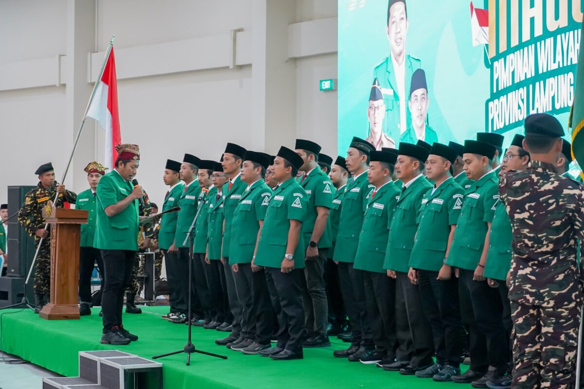 Pelantikan Pimpinan Wilayah (PW) Gerakan Pemuda (GP) Ansor Provinsi Lampung masa khidmat 2024–2028 di Ballroom UIN Raden Intan Lampung, Minggu, 8 Juni 2025.