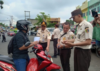 Kegiatan razia yang dilakukan oleh Pemprov Lampung, Jasa Raharja dan Ditlantas Polda Lampung, Kamis, 12 Juni 2025. // Dok Samsat Bandar Lampung