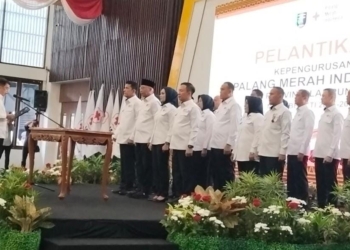 Pelantikan Ketua dan pengurus PMI Provinsi Lampung di Mahan Agung, Senin, 23 Juni 2025. (Foto: Lampost.co / Atika)