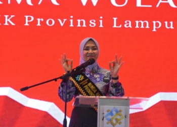 Ketua TP PKK Provinsi Lampung, Purnama Wulan Sari Mirza selaku Bunda Generasi Berencana (GenRe) Provinsi Lampung