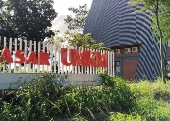 Pasar UMKM di PKOR Wayhalim, Bandar Lampung tidak terawat. (FOTO: Lampost.co / Atika)