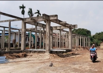 Pembangunan Rumah Sakit Hewan Provinsi Lampung. (Foto: Lampost.co / Atika)