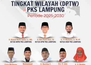 Struktur pengurus PKS Provinsi Lampung Periode 2025-2030. Dok PKS