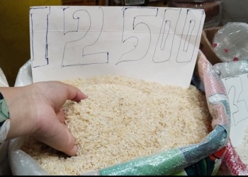 Harga beras di Pasar Panjang, Bandar Lampung. (Foto: Lampost.co // Atika)