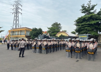 Apel operasional kepada personel Dit. Samapta Polda Lampung, Mako Polda Lampung, Minggu, 31 Agustus 2025. Dok