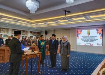 Sekretaris Daerah (Sekda) Provinsi Lampung, Marindo Kurniawan di Ruang Rapat Utama (Rupatama), Kantor Gubernur Lampung, Rabu, 6 Agustus 2025.
