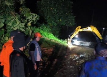 BPBD Tanggamus kerahkan alat berat tangani longsor di Kecamatan Limau dan Cukuh Balak Tanggamus pada, Sabtu, 30 Juli 2025, malam. (Foto Dok BPBD)