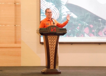 Kepala BPS Lampung saat Peluncuran Buku dan Sosialisasi Sensus Ekonomi (SE) 2026 yang digelar Badan Pusat Statistik (BPS) Lampung di Ballroom Swiss-Belhotel, Bandarlampung, Senin, 29 September 2025. Lampost.co/Silvia Agustina