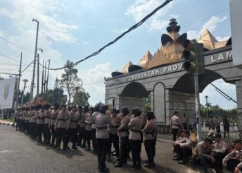 Situasi sebelum masa aksi datangi Kantor DPRD Provinsi Lampung. // Atika