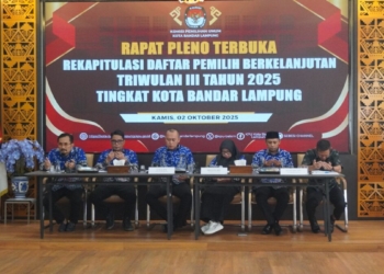 Rapat Pleno Terbuka Rekapitulasi Daftar Pemilih Berkelanjutan (DPB) Triwulan III Tahun 2025, Kamis, 2 Oktober 2025. Dok