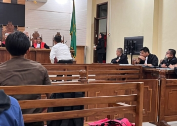 Pengadilan Negeri Tipikor Tanjung Karang melakukan sidang dua terdakwa korupsi pembangunan Jalan Tol Trans Sumatera (JTTS) Ruas Terbanggi Besar – Pematang Panggang – Kayu Agung (Terpeka) tahun anggaran 2017-2019. Dok. Lampost.co