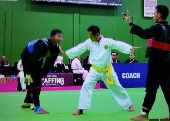 Kontingen Lampung berlaga di Pekan Olahraga Nasional (PON) Bela Diri, Kudus, Jawa Tengah 2025. Dok. IPSI Lampung