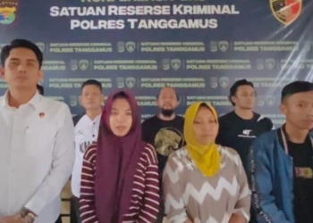 Satreskrim Polres Tanggamus mengungkap laporan palsu perampokan di Kecamatan Wonosobo, Tanggamus. Dok Polres
