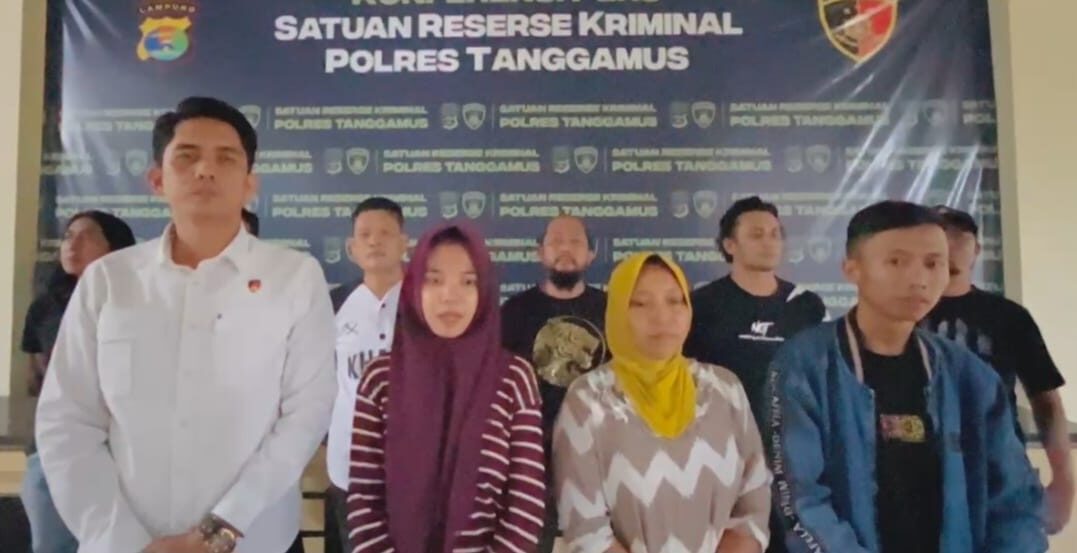 Satreskrim Polres Tanggamus mengungkap laporan palsu perampokan di Kecamatan Wonosobo, Tanggamus. Dok Polres
