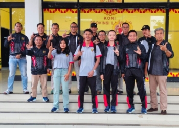 Cabang Olahraga (Cabor) Wushu Lampung menurunkan 5 atlet di Pekan Olahraga Nasional (PON), Bela Diri, di Kudus, Jawa Tengah. Dok KONI Lampung.