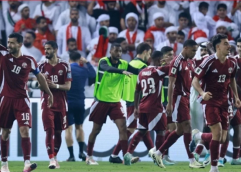 Selebrasi timnas Qatar