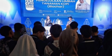 Talkshow di Coffee Pavilion di Lampung Fest 2025 PKOR, Way Halim, Bandar Lampung. Lampost.co/Silvia Agustina