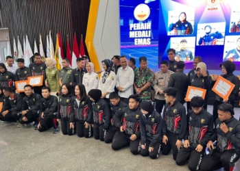 Pemerintah Provinsi Lampung memberikan tali asih kepada para atlet yang meraih medali pada ajang PON Beladiri 2025 Kudus, Jawa Tengah, di Mahan Agung, Rabu, 26 November 2025. Dok KONI Lampung