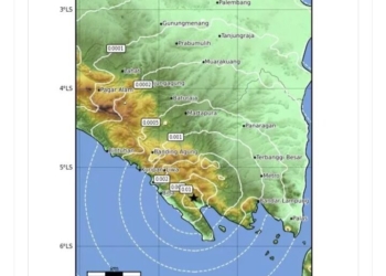 Gempa bumi dengan kekuatan 2 magnitudo mengguncang Kabupaten Tanggamus dan sekitarnya. Dok BMKG