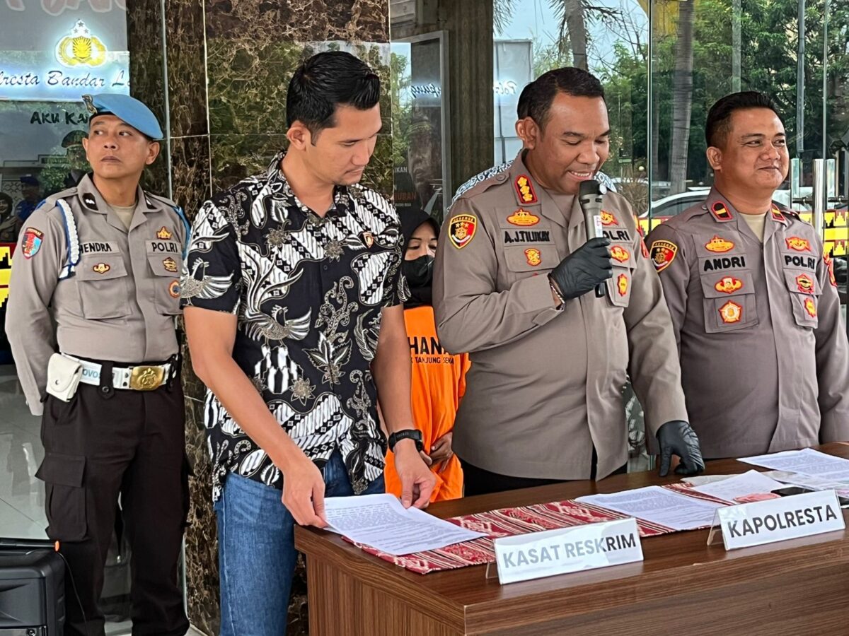 kapolresta bandar lampung saat rilis pers ungkap kasus