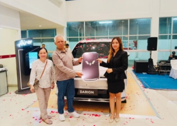 Wuling Arista Lampung resmi memperkenalkan Wuling Darion, kendaraan MPV listrik tiga baris terbaru.Dok