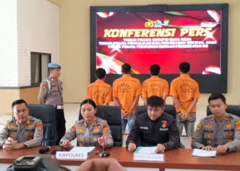 Jajaran Kepolisian Resor (Polres) Lampung Timur berhasil mengungkap 3 tindak pidana menonjol wilayah hukumnya. (Foto Lampost.co/Arman Suhada)