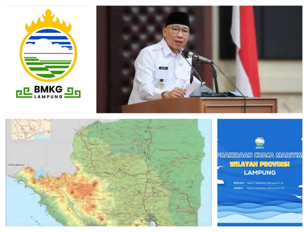 Gubernur Lampung, Mirzani Djausal, memaparkan informasi cuaca ekstrem dan mitigasi potensi bencana. Dok Diskominfo