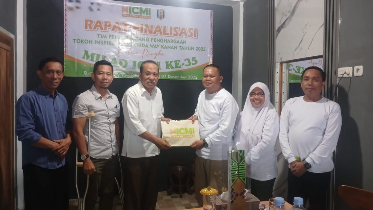 Ikatan Cendekiawan Muslim Indonesia Organisasi Daerah (ICMI ORDA) Way Kanan menggelar rapat finalisasi penetapan Tokoh Inspirasi dalam rangka Milad ICMI ke-35. Dok