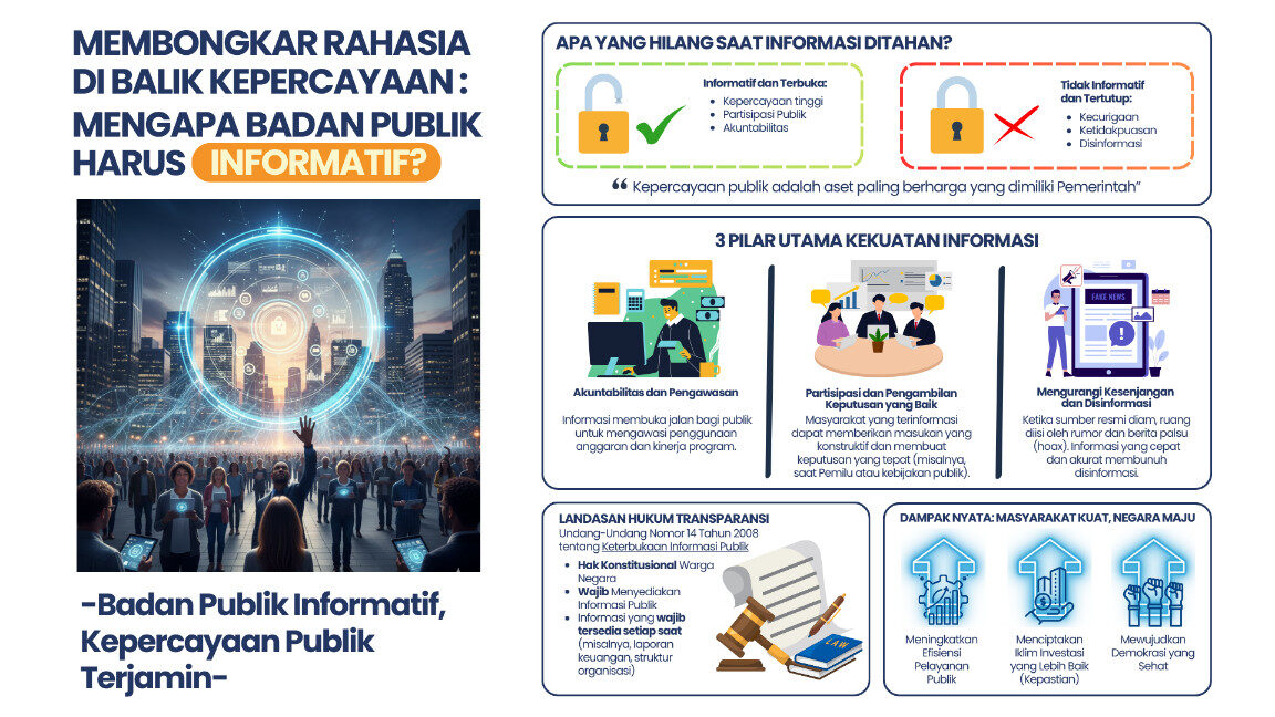 Infografis: Membongkar Rahasia Di Balik Kepercayaan: Mengapa Badan Publik Harus Informatif?. (Infografis: Sidhi Hutami Prameswari/Penulis)