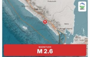 Pesisir Barat Diguncang Gempa Bumi 2.6 Magnitudo