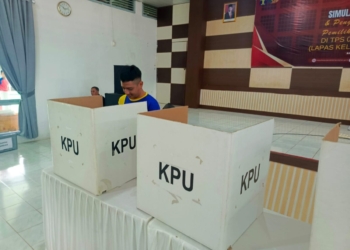 Simulasi pemilihan kepala daeah yang diselenggarakan KPU kabupaten/kota.Dok/Lampost.co