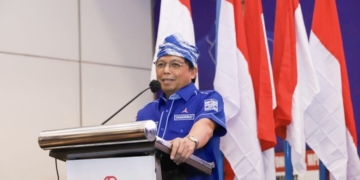 Sekretaris Jenderal Dewan Pimpinan Pusat (DPP) Partai Demokrat, Herman Khaeron saat menyampaikan orasi politik. Dok Partai Demokrat.