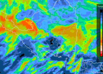 Citra satelit memotret kondisi prakiraan cuaca wilayah Provinsi Lampung. Dok. BMKG.