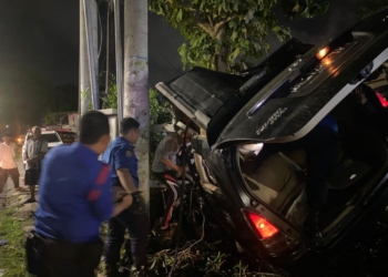 Mobil yang dikendarai Bripda Helmi Apriansyah anggota Polresta Bandar Lampung mengalami kecelakaan di Jalan Pagar Alam, Kecamatan Langkapura, Bandar Lampung, Minggu 4 Januari 2026, pukul 04.00 WIB. Dok Warga Mobil yang dikendarai Bripda Helmi Apriansyah anggota Polresta Bandar Lampung mengalami kecelakaan di Jalan Pagar Alam, Kecamatan Langkapura, Bandar Lampung, Minggu 4 Januari 2026, pukul 04.00 WIB. Dok Warga