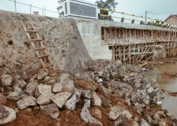 Kondisi terkini talud Jembatan Ulu Semong. (Dok PUPR)