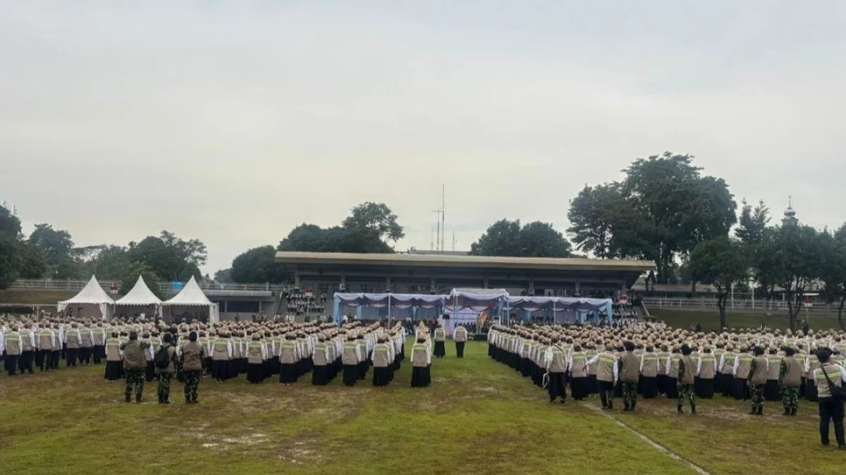 Apel pengukuhan Petugas Penyelenggara Ibadah Haji (PPIH) Arab Saudi di Lapangan Galaxy Markas Komando Daerah Operasi Udara 1 Halim Perdana Kusuma, Jakarta, Jumat (30/1/2026). ANTARA/Asep Firmansyah.