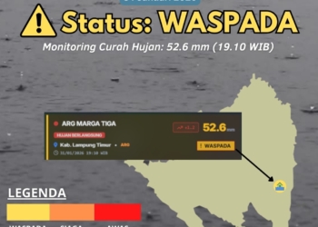 Badan Meteorologi Klimatologi dan Geofisika (BMKG) menyampaikan peringatan dini dampak hujan Kabupaten Lampung Timur. Dok BMKG