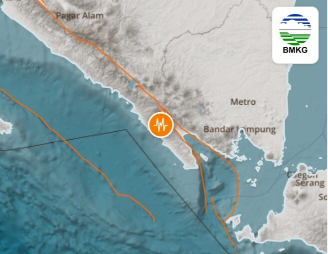 Badan Meteorologi Klimatologi dan Geofisika (BMKG) menyampaikan informasi gempa bumi wilayah Pesisir Barat, Provinsi Lampung. Dok BMKG