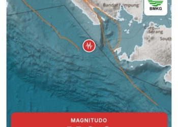 Gempa bumi terjadi di wilayah Tanggamus, Selasa, 27 Januari 2026 pukul 03:13:14 WIB dengan kekuatan 2.2 magnitudo. Dok BMKG