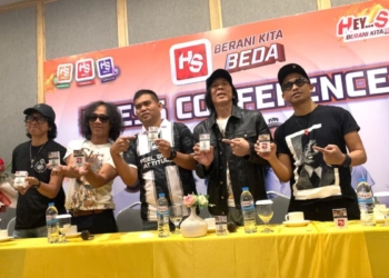 Jumpa pers Hey Slank X HS: Berani Kita Beda, di Azana Boutique Hotel Bandar Lampung, Sabtu (17/1/2026).