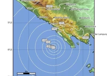 Gempa bumi dengan kekuatan 2.5 magnitudo terjadi pada wilayah Kabupaten Pesisir Barat. Dok BMKG